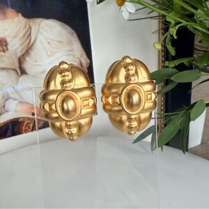 GIVENCHY Vintage Plated Matte Gold Earrings